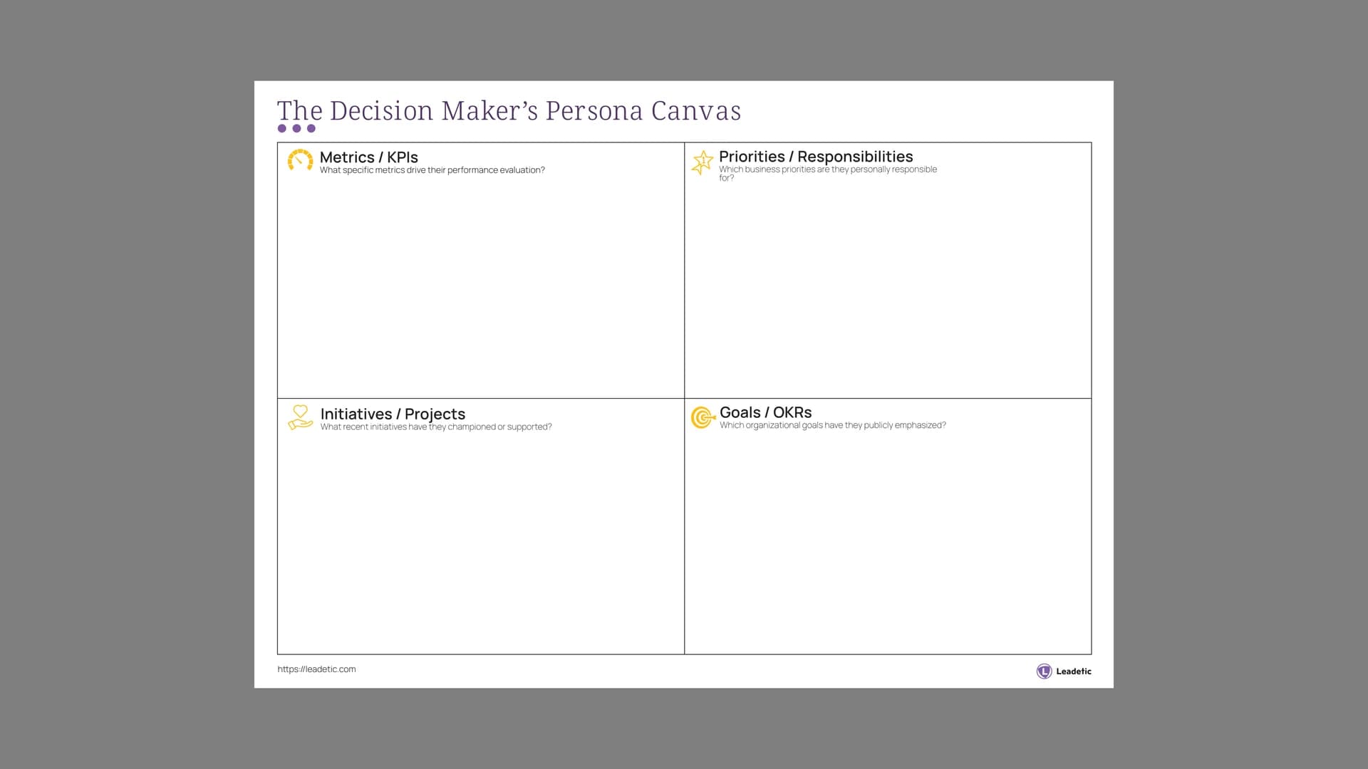 The Decision Maker's Persona Canvas